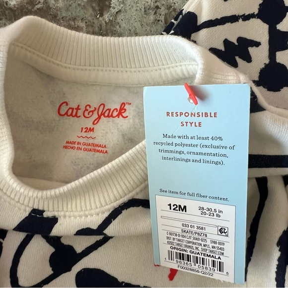 Cat & Jack Skateboard Sweat Set 12M NWT - Picture 6 of 11